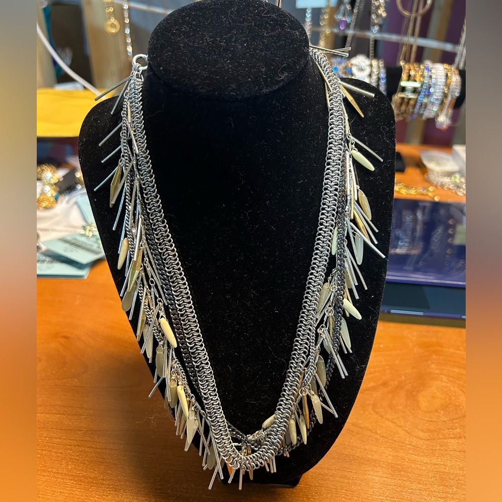 Stella & Dot Silver and Gold Layered Necklace